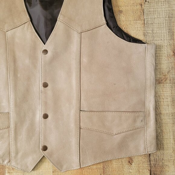 Unik Tan Leather Riding Vest - Picture 5 of 15